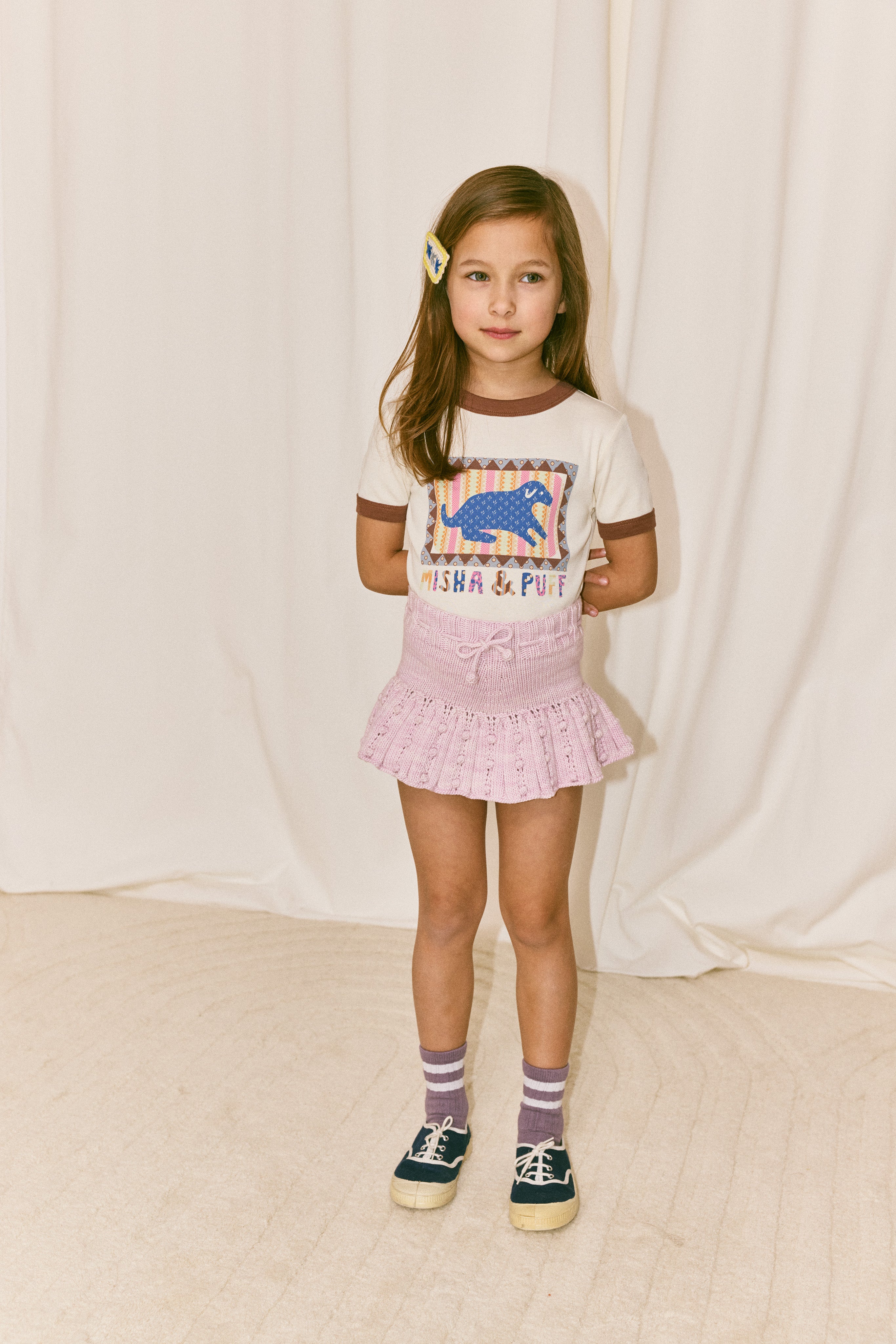 Misha & Puff 茶 Eyelet Popcorn Skirt Misha & Puff Eyelet popcorn skating skirt, Aura – Tinyapple