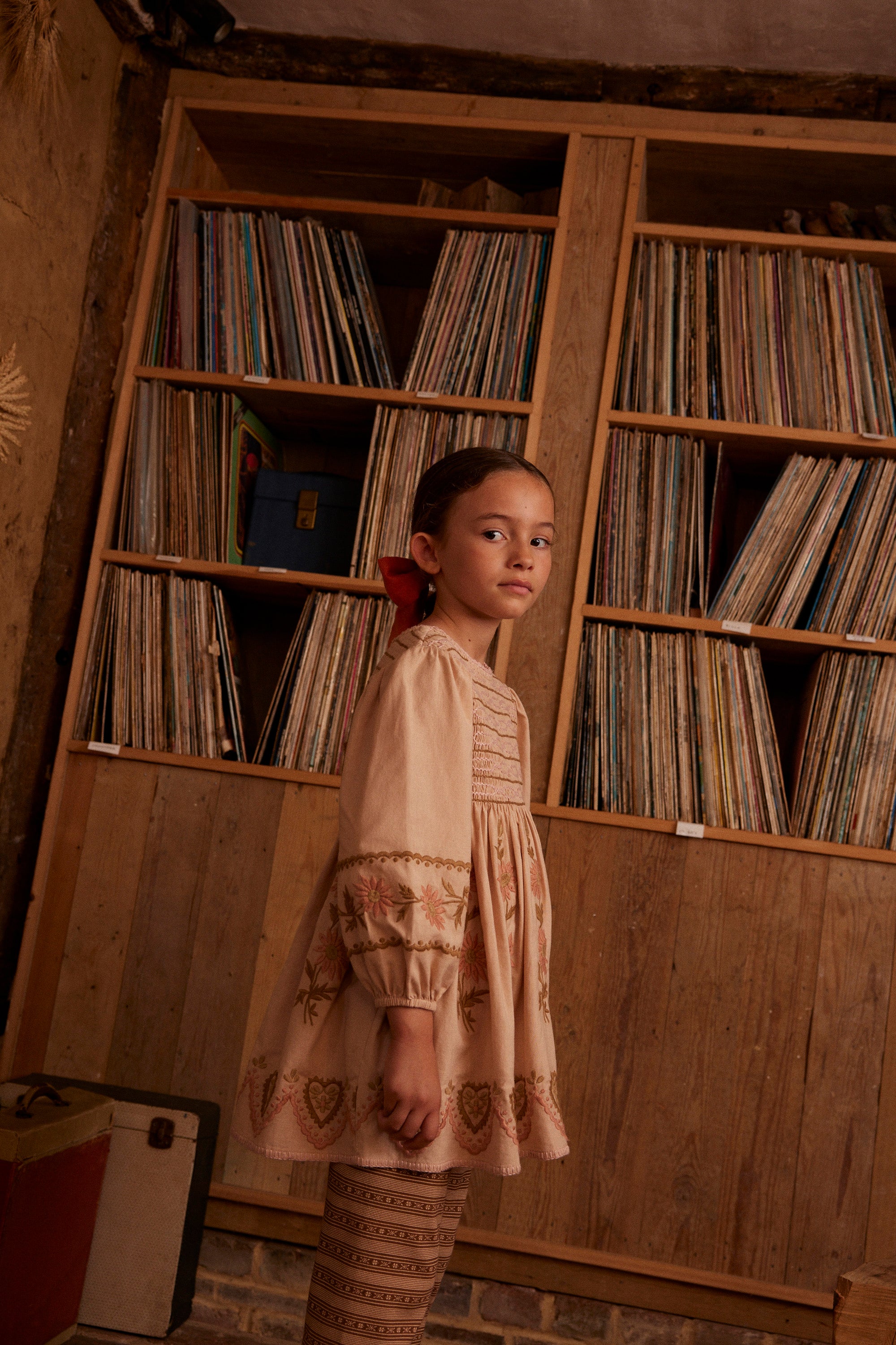 Apolina☆Penny Smock Dress-Cashew☆5-7y Cotton woven embroidered dress vintage inspired child. – Apolina