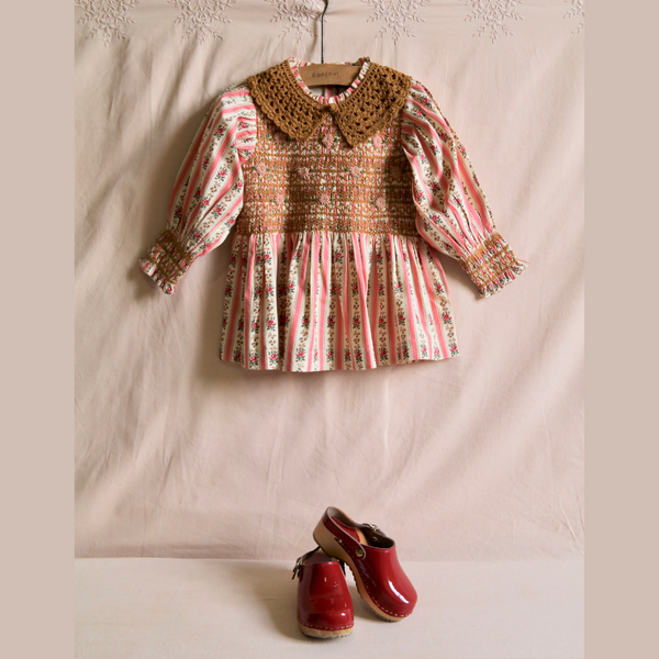 トップス Bonjour diary handsmock blouse 8y Bonjour Diary Handsmock Blouse with Crochet Collar, Tapestry