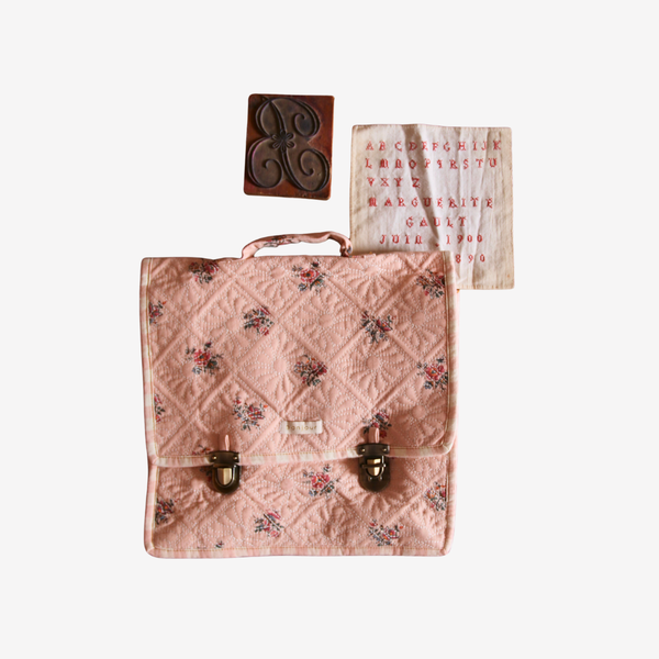 い*ご様 美品 Bonjour diary school bag 花柄 Bonjour Diary Quilted school bag, Pink Garden flowers print Denim