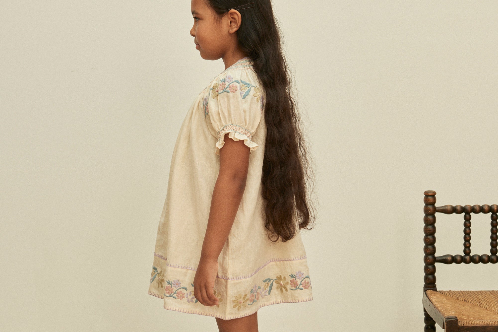 Kids Linen Verna Smock Dress