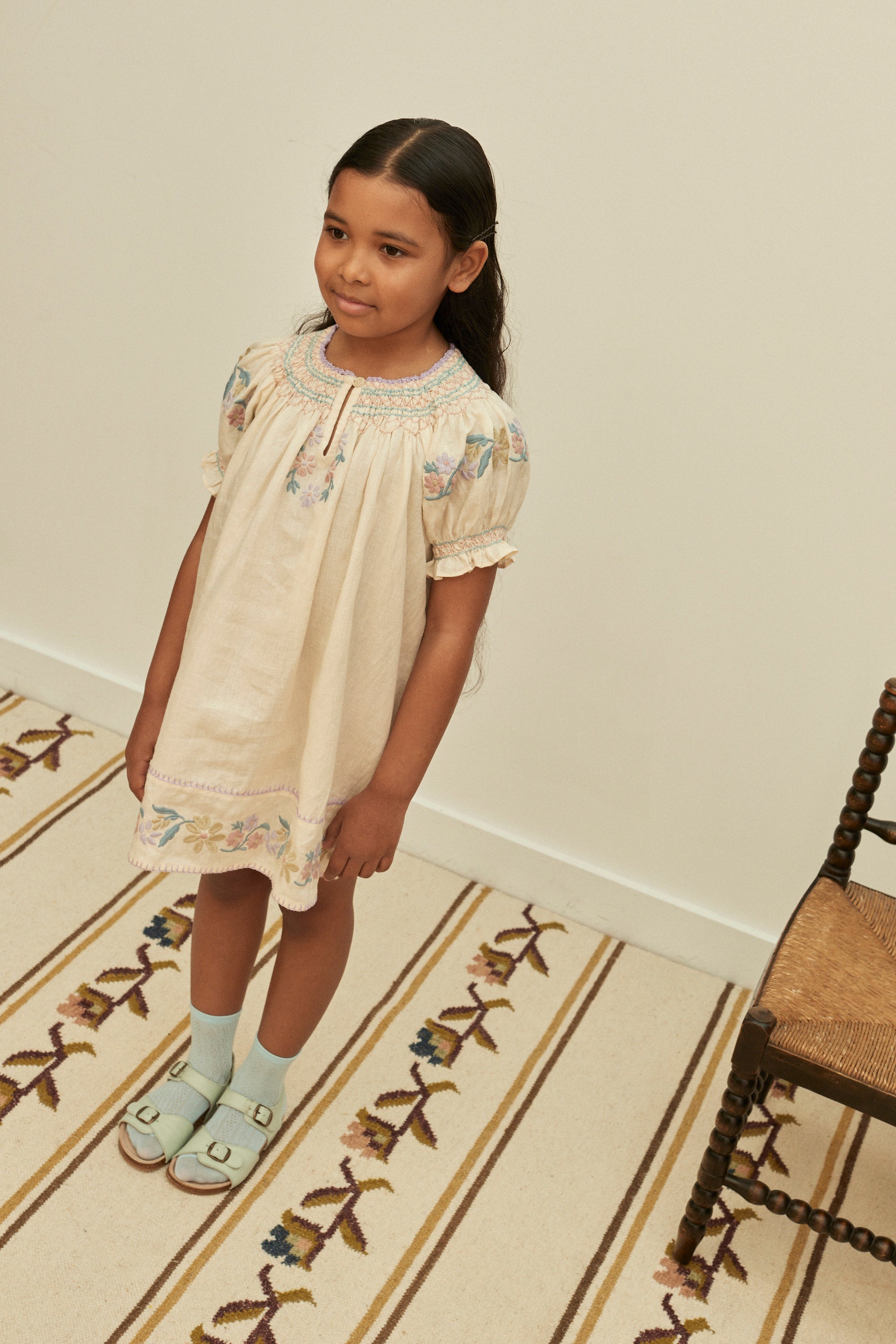 Apolina Verna Smock Dress, Cream – Tinyapple