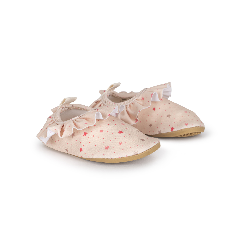 Konges Sloejd Frill Swim Shoes, Pink Sparkle