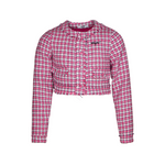 Shop MSGM GIACCA Check Tweed Jacket, Pink - Tinyapple