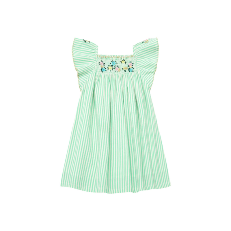 Buy Bonton Embroidery Dress, Green - Tinyapple 