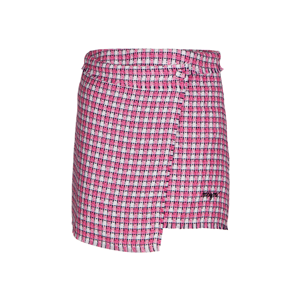 Buy MSGM Gonna Check Tweed Skirt, Pink- Tinyapple