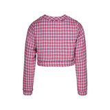 Shop MSGM GIACCA Check Tweed Jacket, Pink - Tinyapple