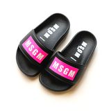 Buy MSGM Box Logo Print Slide Sandals Pink/Black - Tinyapple
