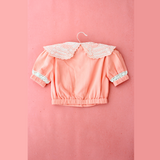 Buy Bonjour Diary Crop Shirt, Bubble Gum- Tinyapple