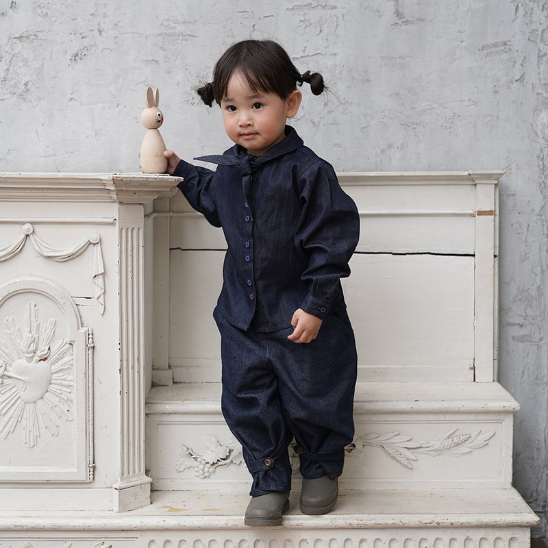 Shop Mes Kids Des Fleurs Triangle Collar Shirt - Tinyapple