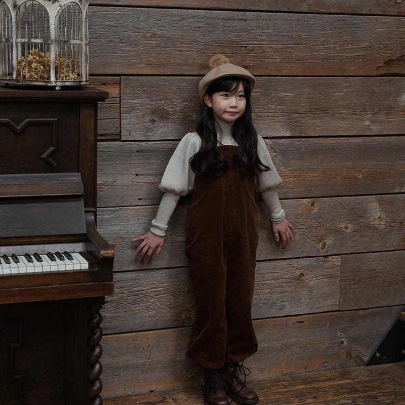 Mes Kids Des Fleurs Suspender Trousers Brown