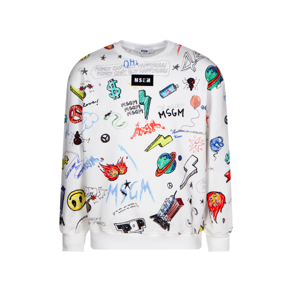 Buy MSGM FELPA Over Sweatshirt Color White - Tinyapple