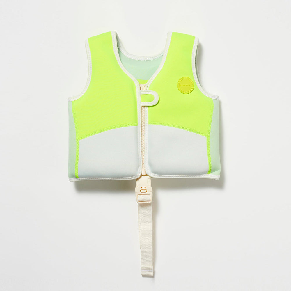 Sunnylife Swim Vest Shark Tribe Blue Neon Citrus