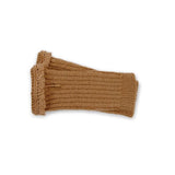 Collegien Mady Ribbed Merino Wool Mittens with Lace, Caramel au Beurre Sale