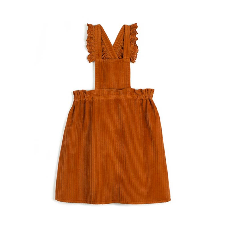 Corduroy Orange Carmen Dress