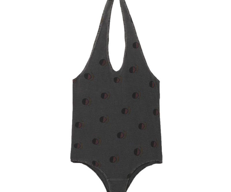 Tinyapple | SS23 | The Animals Observatory | Fish Kids Swimsuit, Black Fruithe animal observatory is 100% cotton black swimsuit with beautiful circle design. 