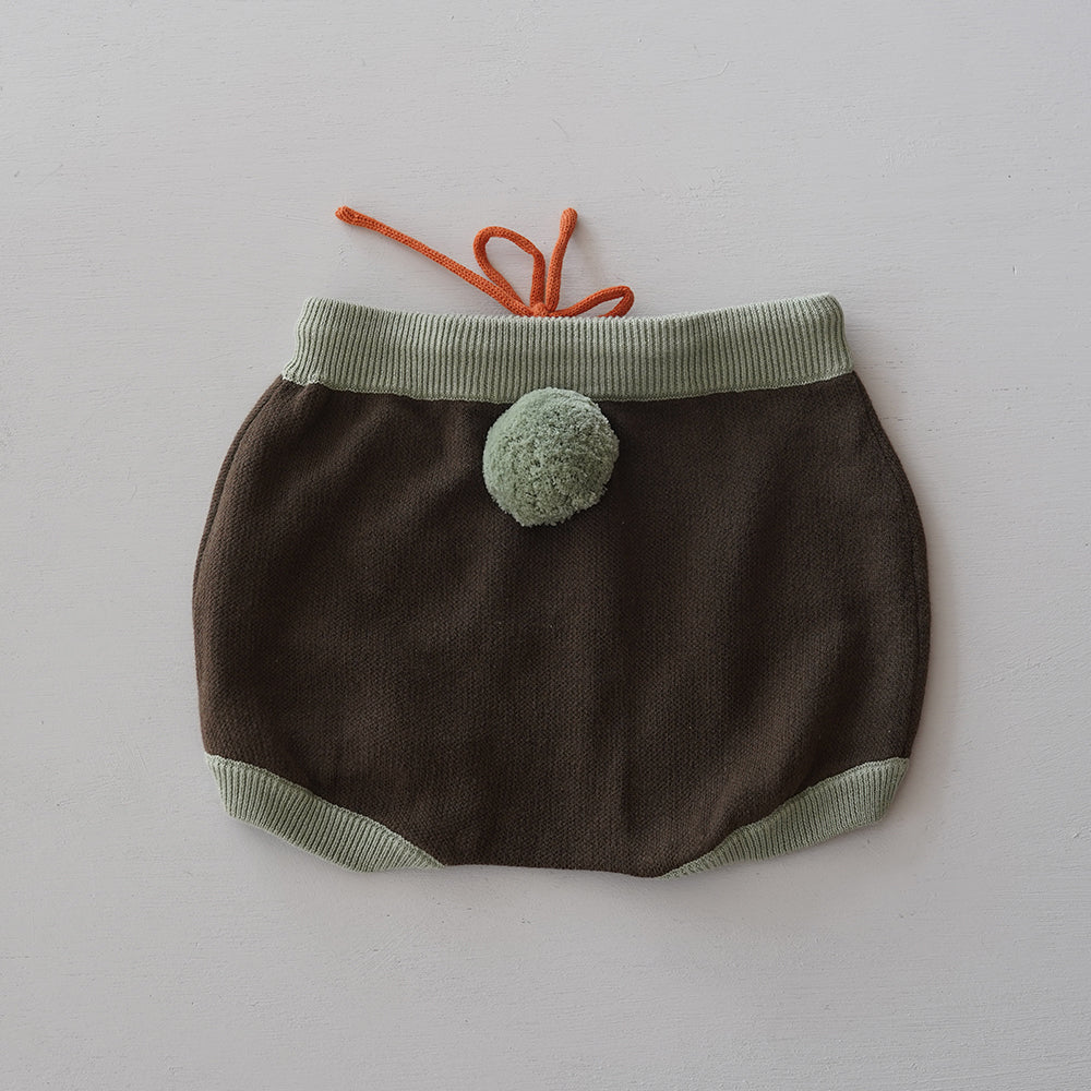 Order Mes Kids Des Fleurs Shorts with pompom,  Dark Khaki