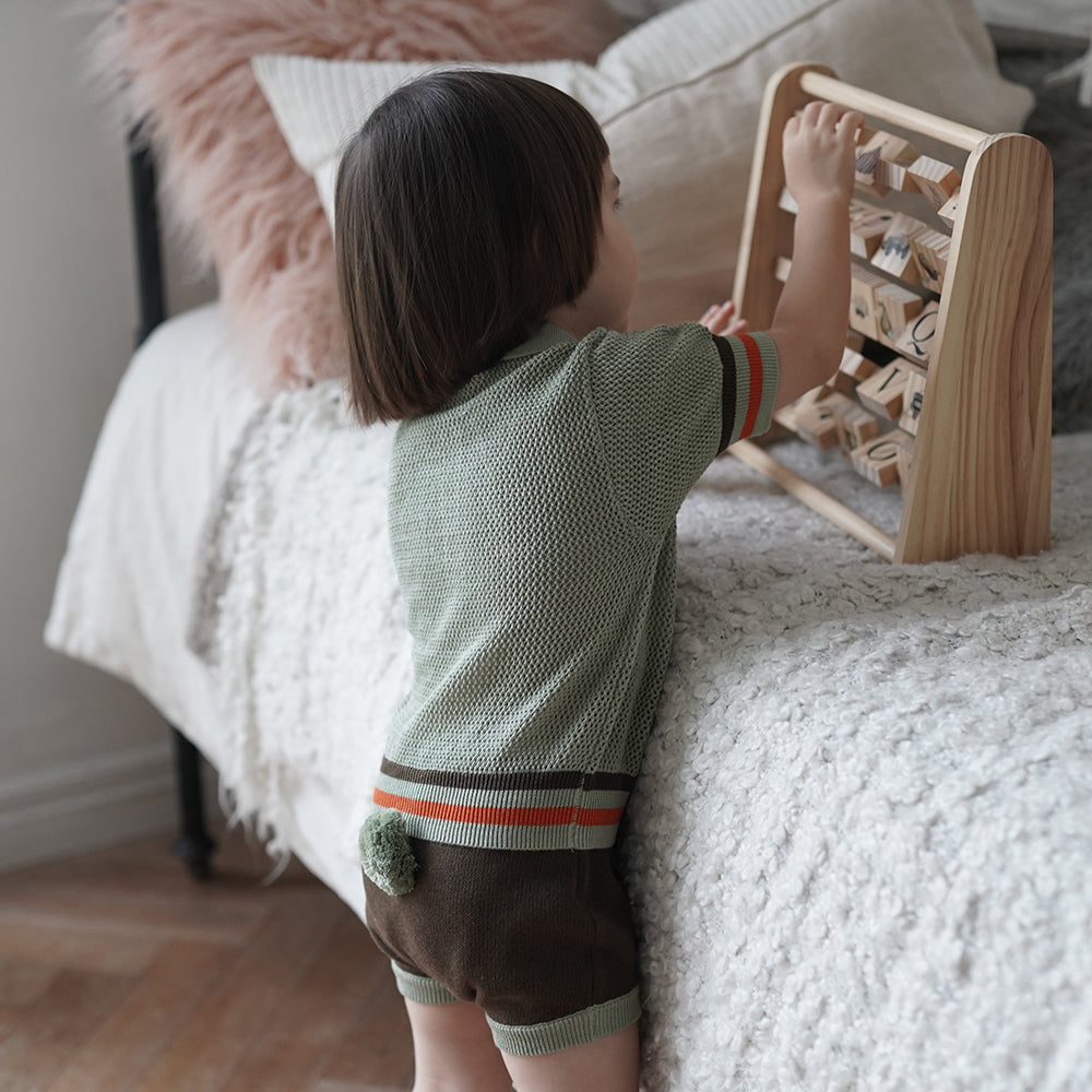 Order Mes Kids Des Fleurs Shorts with pompom,  Dark Khaki