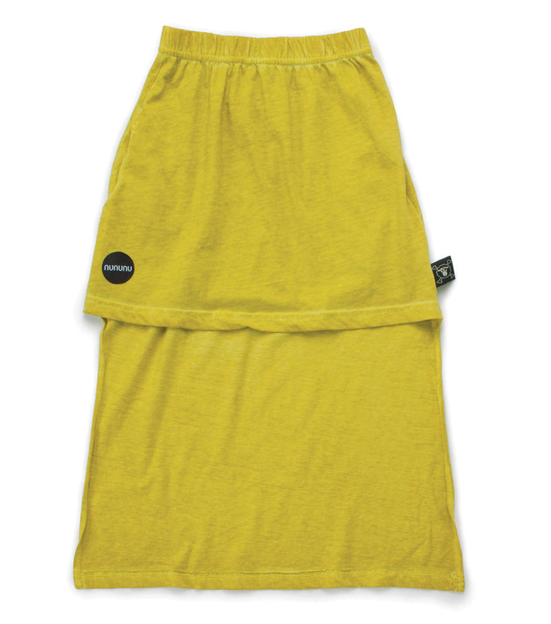Dusty Yellow Mini Maxi Skirt for Girls 