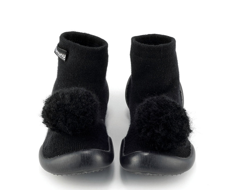 NC107A Pom Pom Slippers Black