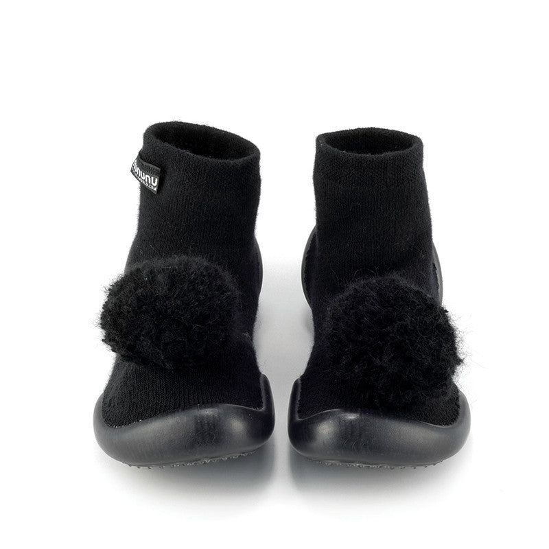 NC107A Pom Pom Slippers Black