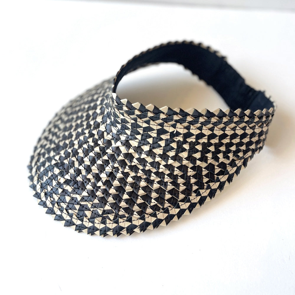 BIG Kids Straw Hat, Black/Beige [6-8Y]